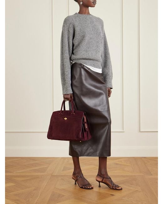 Metier Red Private Eye Medium Suede Tote