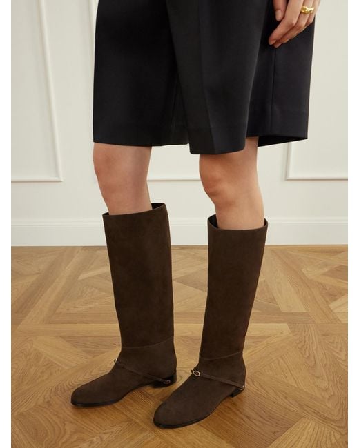 JENNIFER CHAMANDI Brown Thierry Suede Knee-High Boots