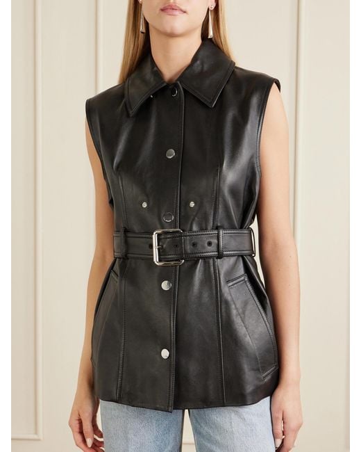Sportmax Black Leather Jacket