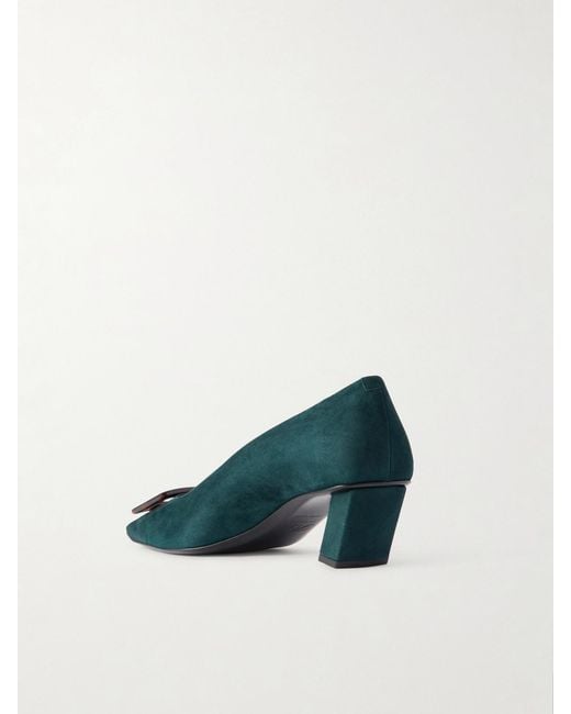 Roger Vivier Blue Belle Vivier 45 Suede Pumps