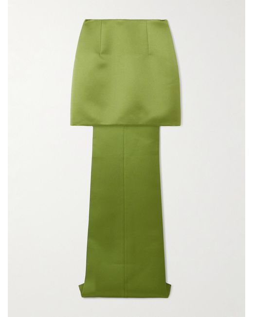 Emilia Wickstead Green Harleigh Duchesse-Satin Maxi Skirt