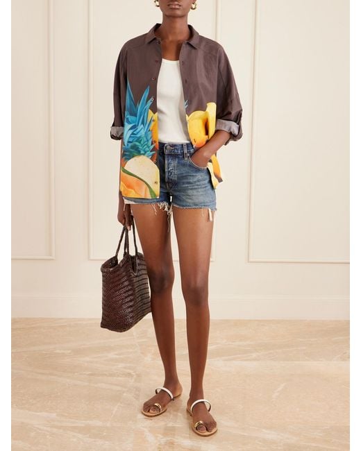 FRAME Blue The Hang Denim Shorts