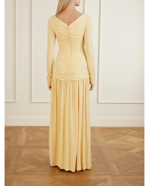 La Ligne Metallic Ruched Jersey Maxi Dress