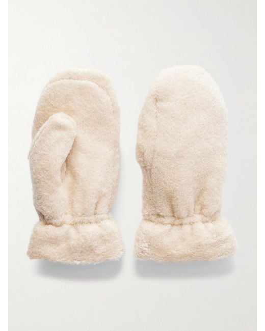 Moncler Natural Embroidered Fleece Gloves
