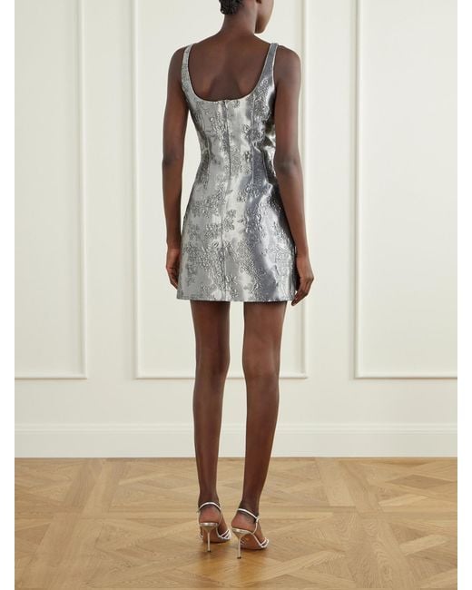 Emilia Wickstead Gray Einna Floral Cloqué Mini Dress