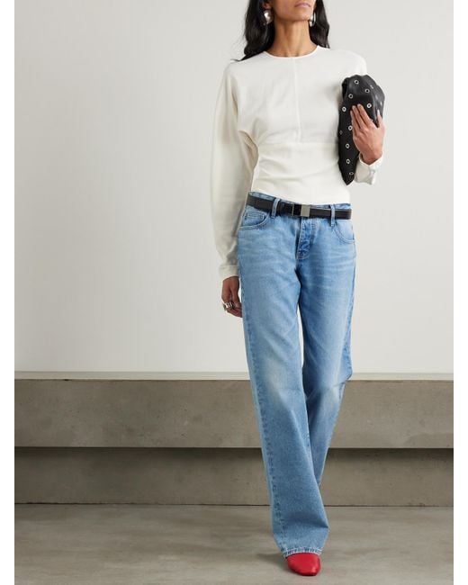 St. Agni Blue Outland Denim 90S Low-Rise Straight-Leg Organic Jeans