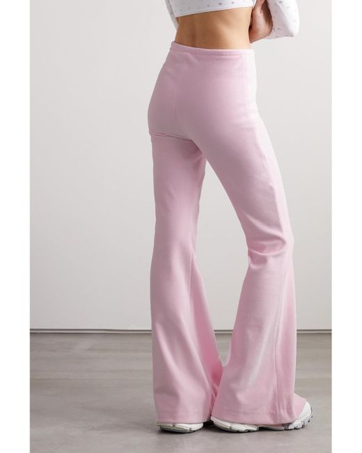 Alexander Wang Pink Schlaghose Aus Velours Aus Stretch-Baumwolle