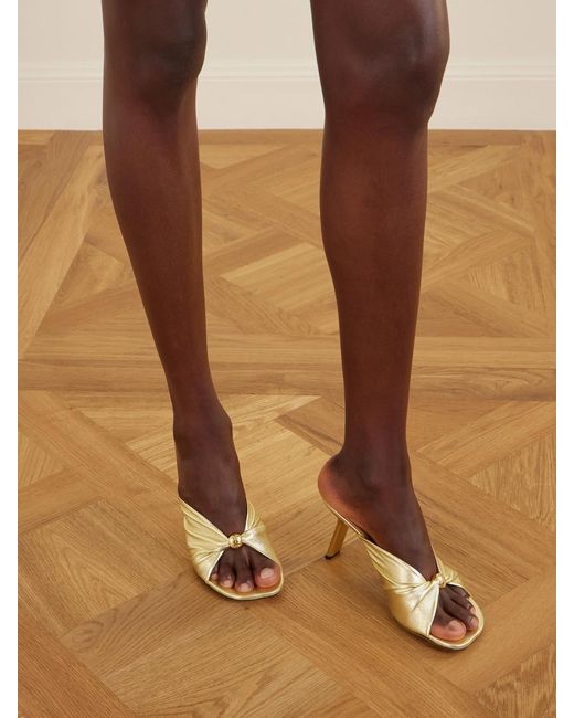 Loewe Natural Paula's Ibiza Metallic Leather Sandals