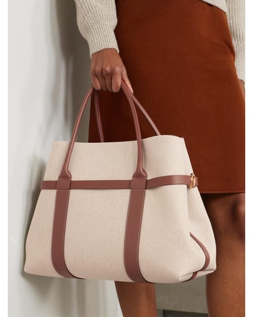 Loro Piana Natural Ghiera Large Leather-Trimmed Canvas Tote