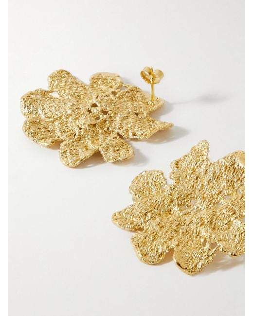 YSSO Metallic Anemone-Plated Earrings