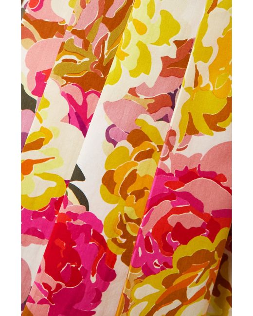 Dries Van Noten Multicolor Pleated Belted Floral-Print Cotton-Poplin Wrap Dress