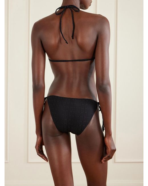 Lisa Marie Fernandez Black Seerscuker Triangle Bikini