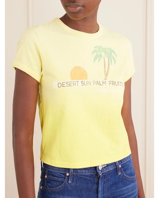 Mother Yellow The Itty Bitty Ringer Printed Cotton-Jersey T-Shirt