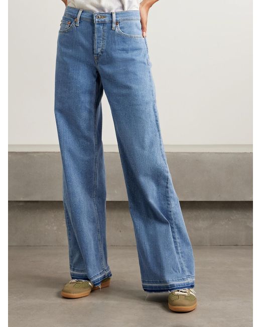 Re/done Blue Halbhohe Jeans Mit Weitem Bein