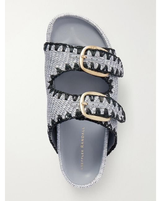 Loeffler Randall Blue Nico Raffia Sandals