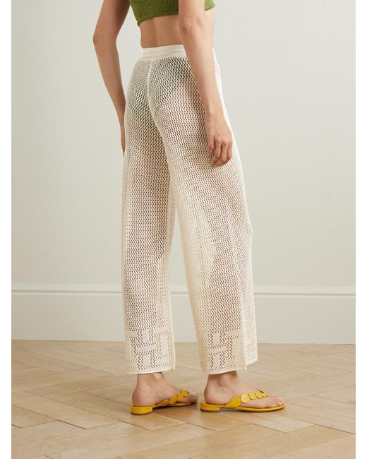 Calle Del Mar Natural Hose Mit Weitem Bein Aus Häkelmaterial