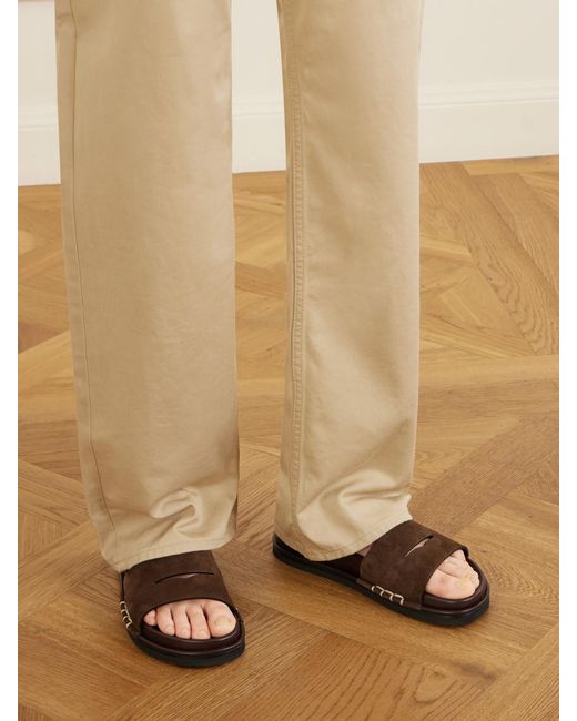 J.W. Anderson White Fussbett Suede Slides