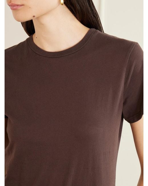 Nili Lotan Brown Lana Cotton-Jersey T-Shirt