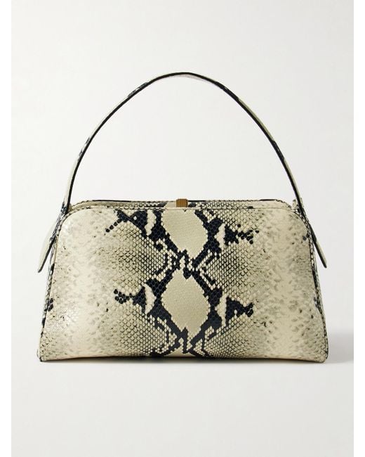 Khaite Metallic Cate Tote Aus Leder Mit Schlangeneffekt