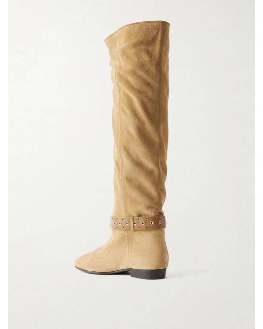 Isabel Marant White Rilton Suede Ankle Boots