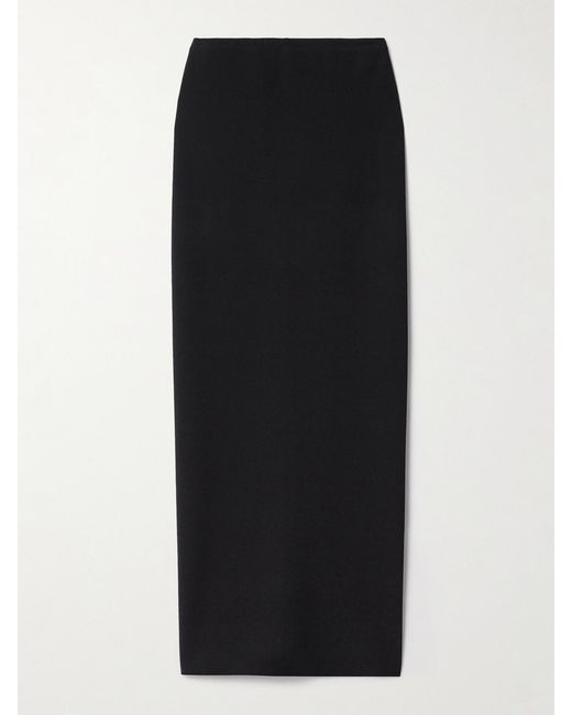 Khaite Black Lilth Crepe-Jersey Maxi Skirt