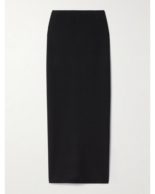 Khaite Black Lilth Crepe-Jersey Maxi Skirt