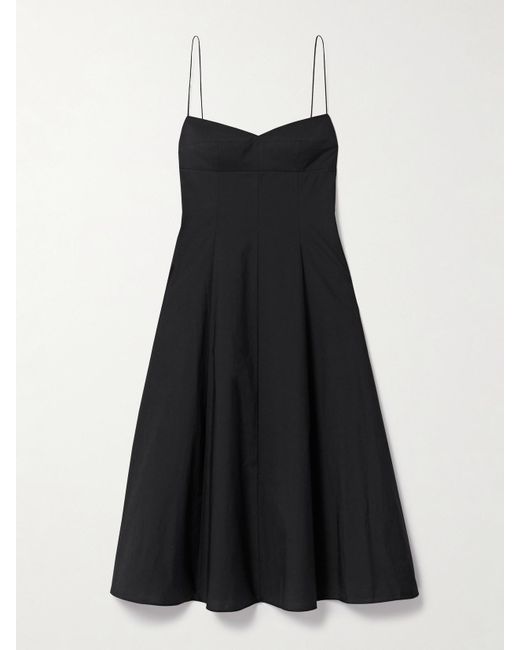 Robe Midi En Toile De Coton Isabella Khaite en coloris Black