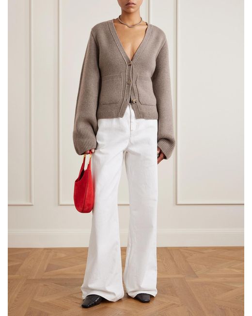 SAVETTE Red Florence Small Suede Shoulder Bag