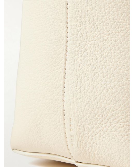 The Row White Hook Small Textured-Leather Tote