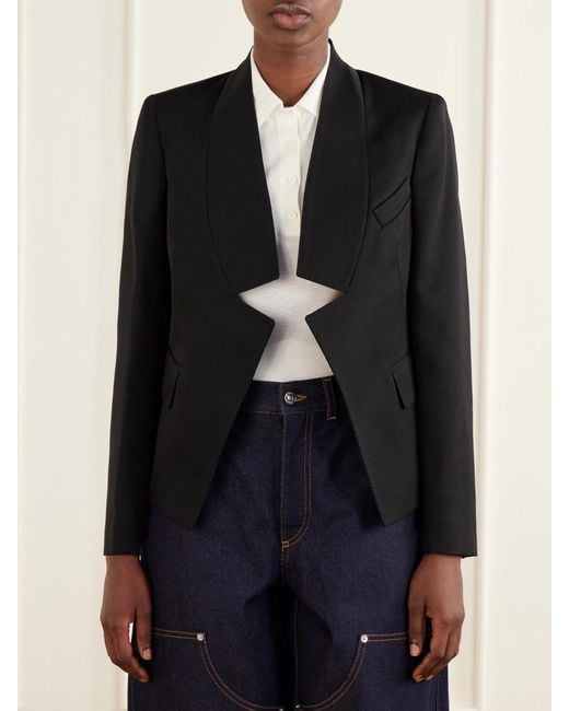 Givenchy Black Reverse Lapel Wool Grain De Poudre Jacket