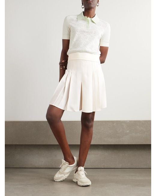 Tory Sport Natural Layered Pleated Twill Shorts