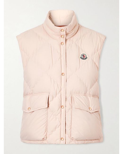 Moncler Natural Biois Cropped Appliquéd Padded Quilted Shell Down Vest