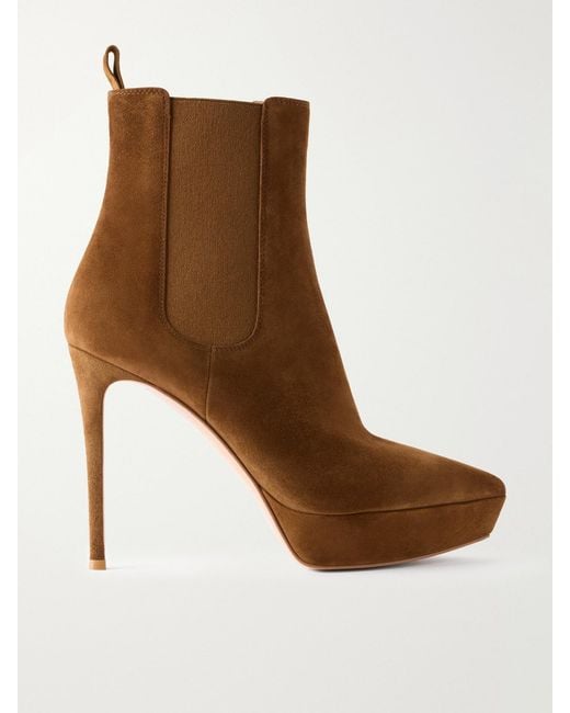 Gianvito Rossi Brown 85 Suede Ankle Boots