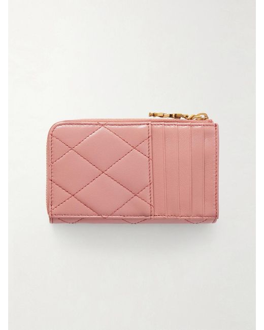 Saint Laurent Pink Quilted Leather Wallet