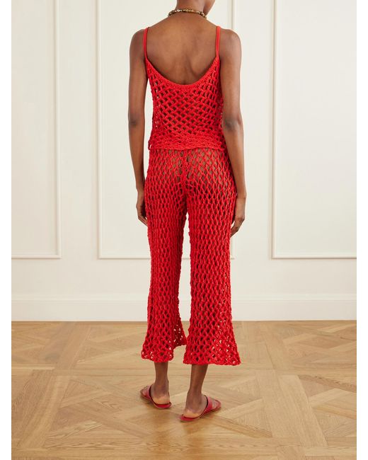 Haight Red Clara Open-Knit Tank
