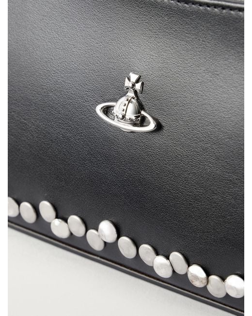 Vivienne Westwood Black Tasha Logo-Embellished Studded Leather Shoulder Bag