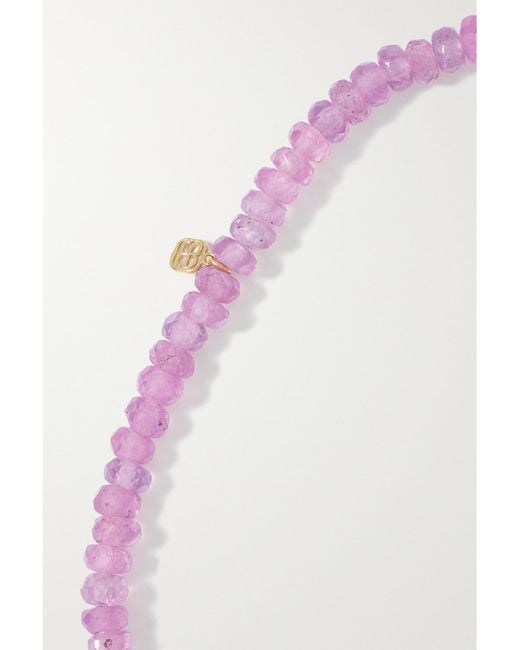 Sydney Evan Pink Small Ladybug 14-Karat Multi-Stone Bracelet