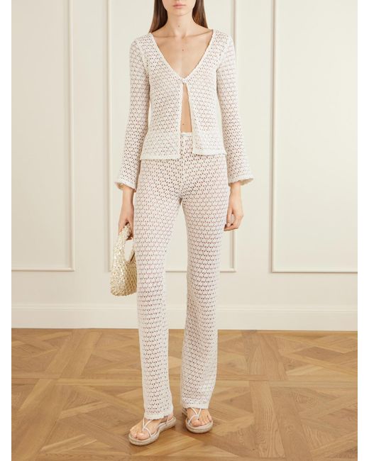 SARA CRISTINA Natural Arena Crocheted Cotton Coverup