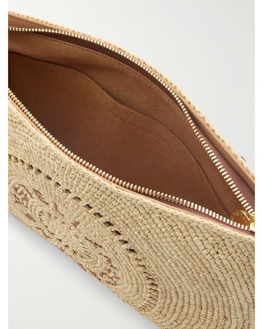 Stella McCartney Natural Tasseled Embroidered Raffia Clutch