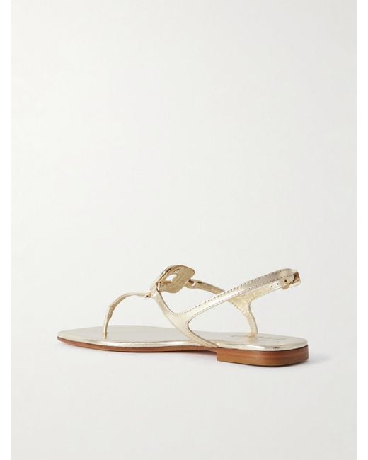 Roger Vivier Natural Viv By The Sea Sandalen Aus Metallic-Leder