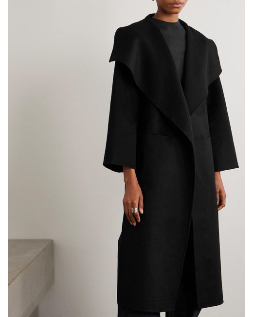 Manteau En Laine Et Cachemire Mélangés Signature Totême  en coloris Black