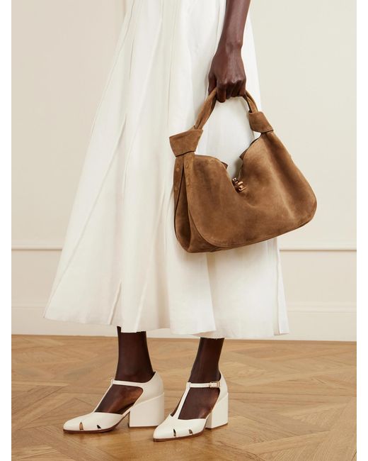 Gabriela Hearst Brown Antonia Small Suede Shoulder Bag