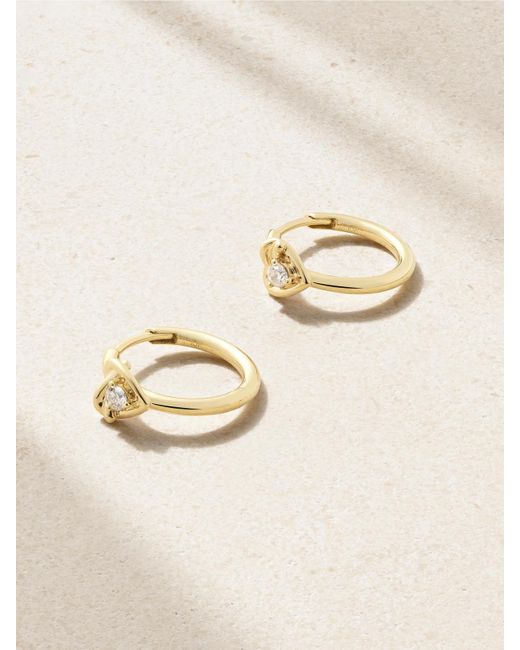 STONE AND STRAND Natural Tie The Knot 9-Karat Diamond Hoop Earrings