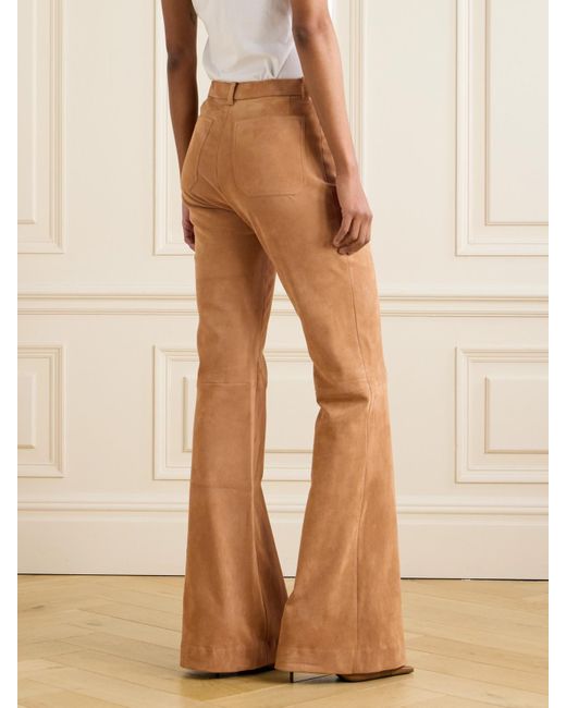 Stouls Brown Laurent Suede Flared Pants