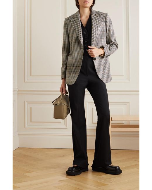 James Purdey & Sons Gray Leather-Trimmed Wool And Cashmere-Blend Tweed Blazer