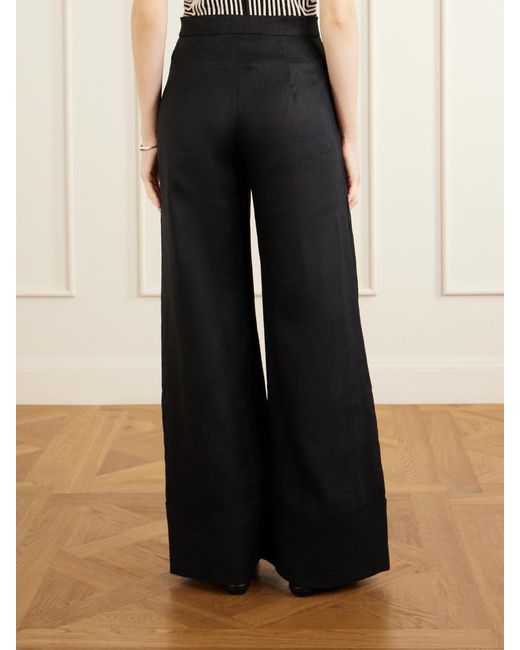 ANDRES OTALORA Blue La Promesa Linen Wide-Leg Pants