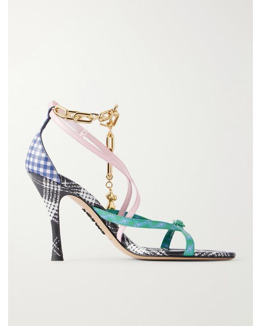 Loewe Pink New Comic 90 Checked Leather Sandals