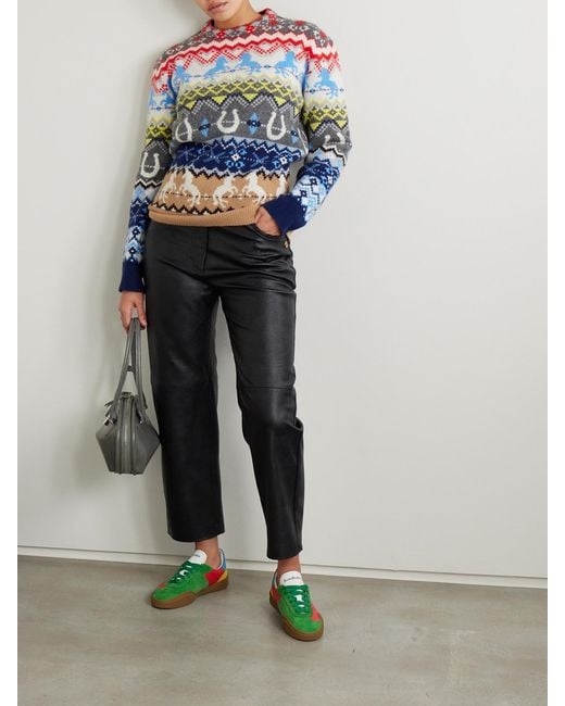 Stella McCartney Black Net Sustain Vegetarian Leather Straight-Leg Pants