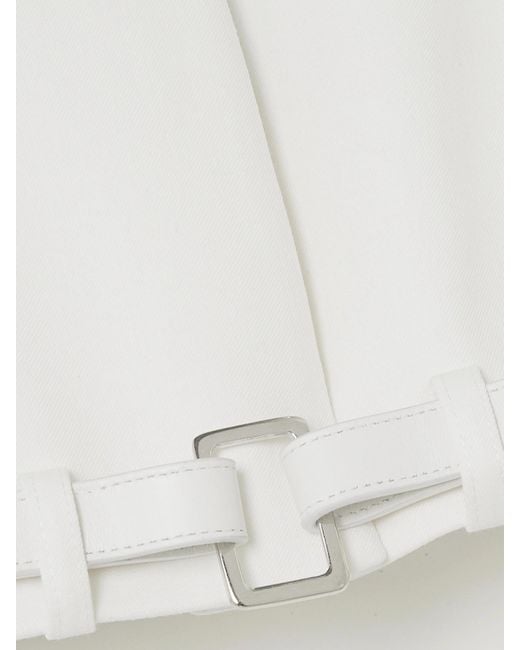 Coperni White Belted Cropped Crepe Jacket