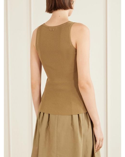 Max Mara Natural Ribbed Woven Tank